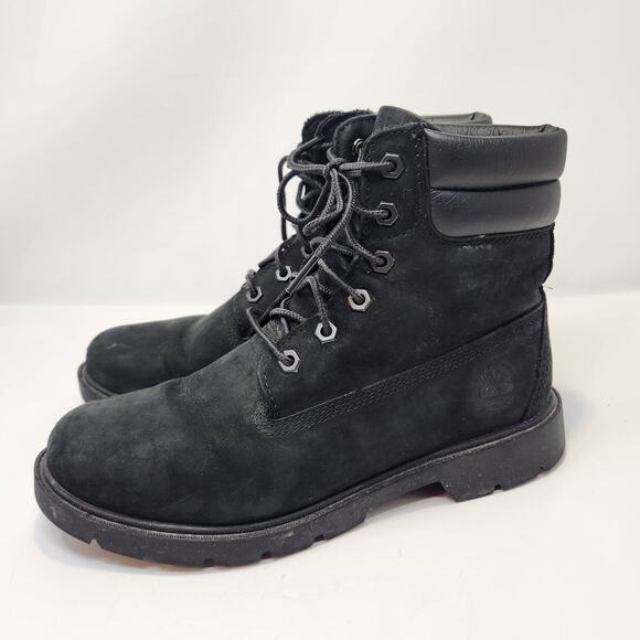 Timberland Women Linden Woods 6 Inch Ankle Boot Size 8 Black Leather Waterproof - Picture 4 of 9